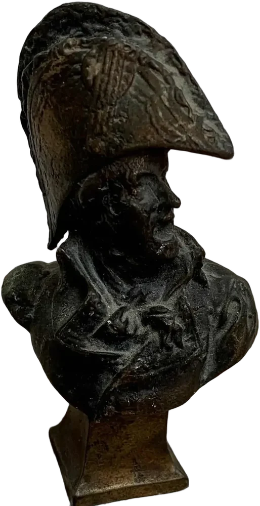 Antiguo Mini Busto General Jose San Martín, Vintage Negro