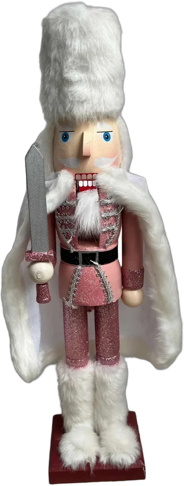 Muñeco Cascanueces Navidad Rosa Claro