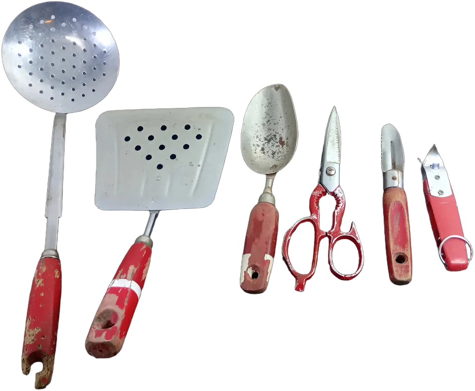 Antiguas Herramientas De Cocina En Acero (lote 6 Piezas) — imagen 1