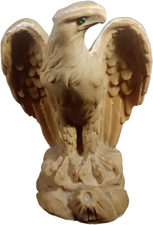 Antigua Escultura De Águila En Resina Color Arena Crema
