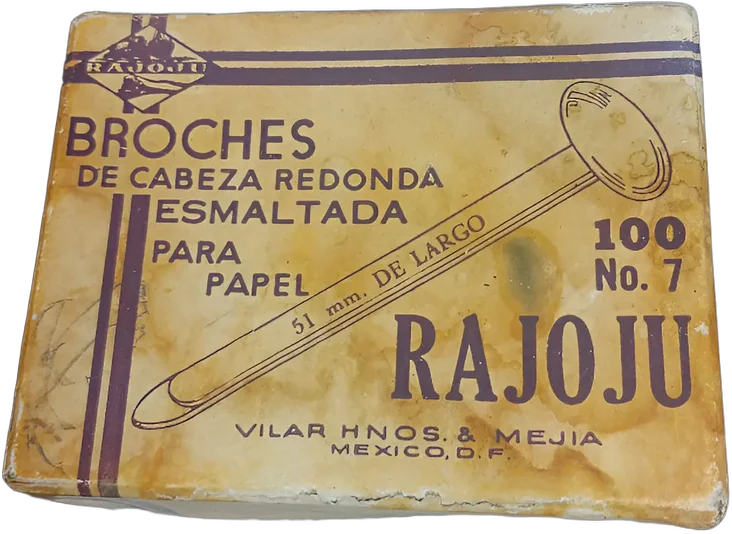 Antiguo Juego De Broches Rajoju No.7 Cabeza Esmaltada México — imagen 1