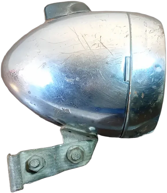 Antigua Lámpara Sankyo Cromada Para Bicicleta Plateado