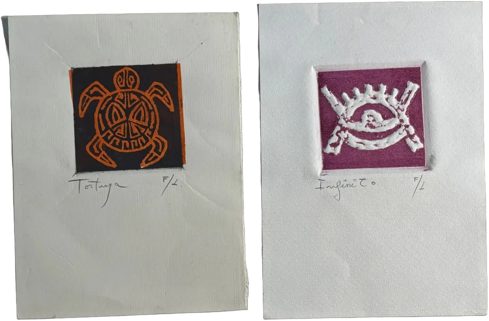 Cuadros, F. Lucero Grabados, Tortuga E Infinito 18x12 Cm
