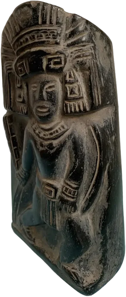 Vaso Replica Prehispánico Barro Negro, Vintage Negro