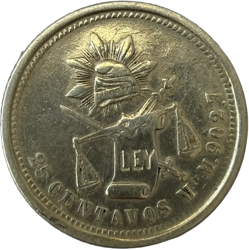 Antigua Moneda 25 Centavos .9027, 1983