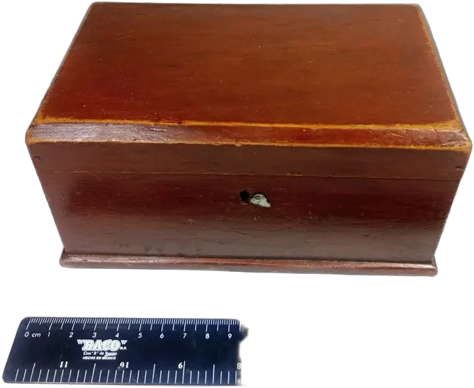 Antigua Caja Madera Con Cerradura Y Llave — imagen 1