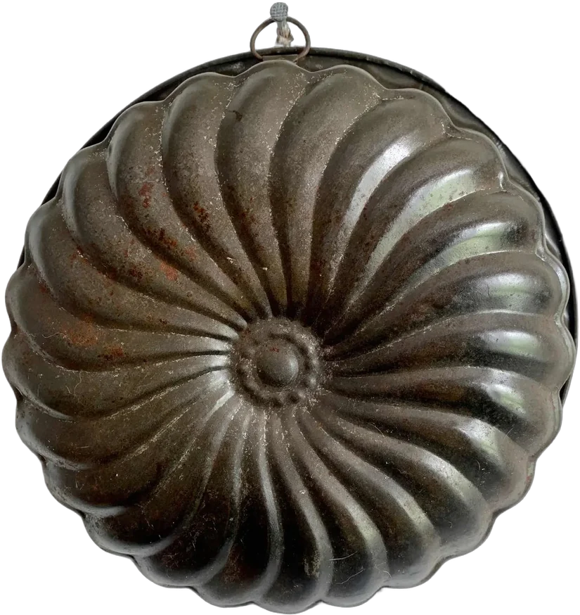 Antiguo Molde Lamina Pastel Gelatina Gris