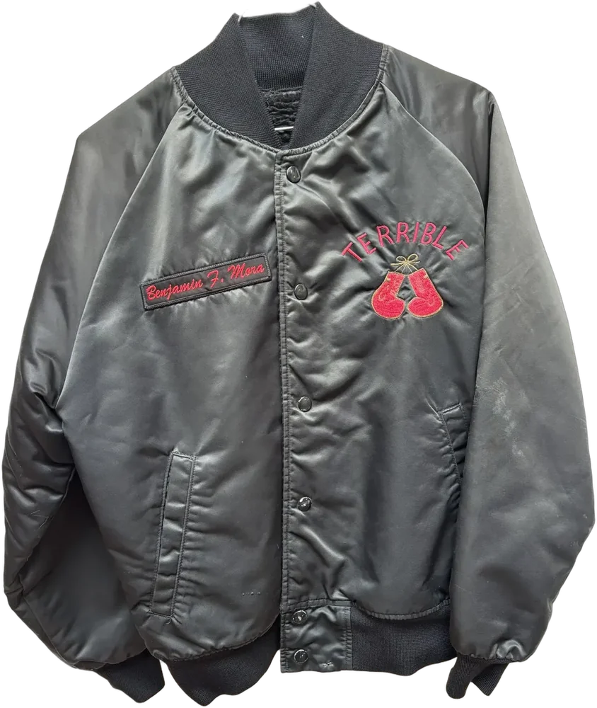 Vintage Chamarra Bomber Boxeo Terrible Morales Tijuana Wbc S Negro Small Bordado