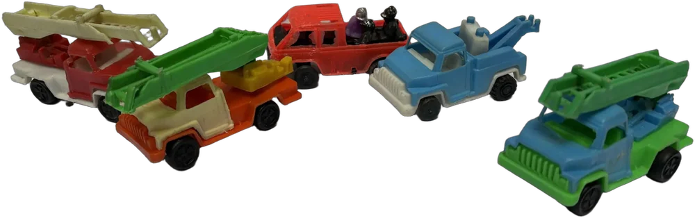 Lote Camiones De Servicio Plástico Bootleg Años 90s Servicios Multicolor — imagen 1