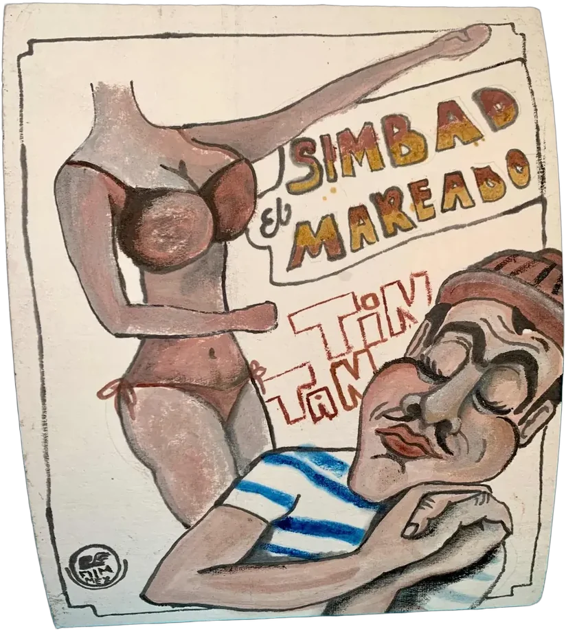 Vintage Dibujo Tun Tan Simbad El Mariado — imagen 1