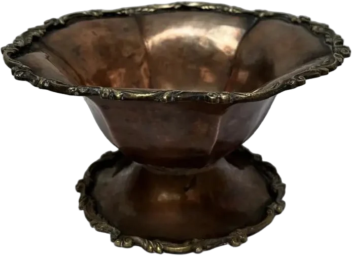 Antiguo Frutero Centro De Mesa Cobre/bronce Cobre