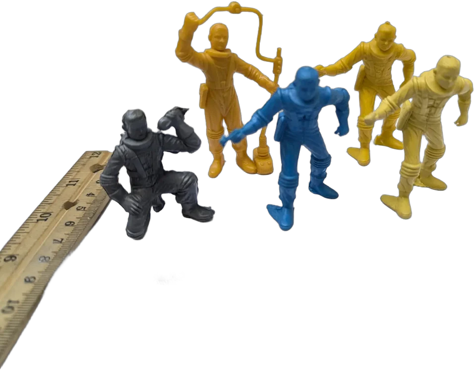 Lote De 5 Figuras De Astronautas Estilo Major Matt Mason Amarillo