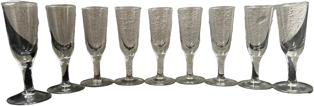 Juego De 8 Copas Vintage Para Aperitivos Y Digestivos 60s Transparente