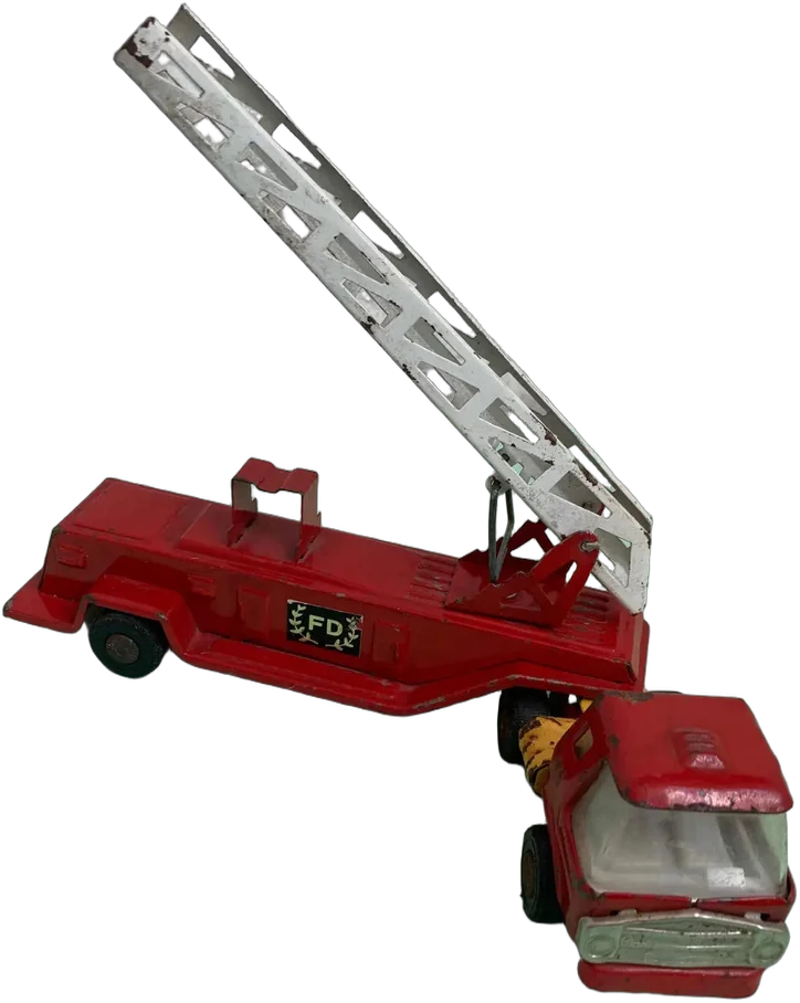 Antiguo Camioncito Bombero Metal Prensado Japón — imagen 1