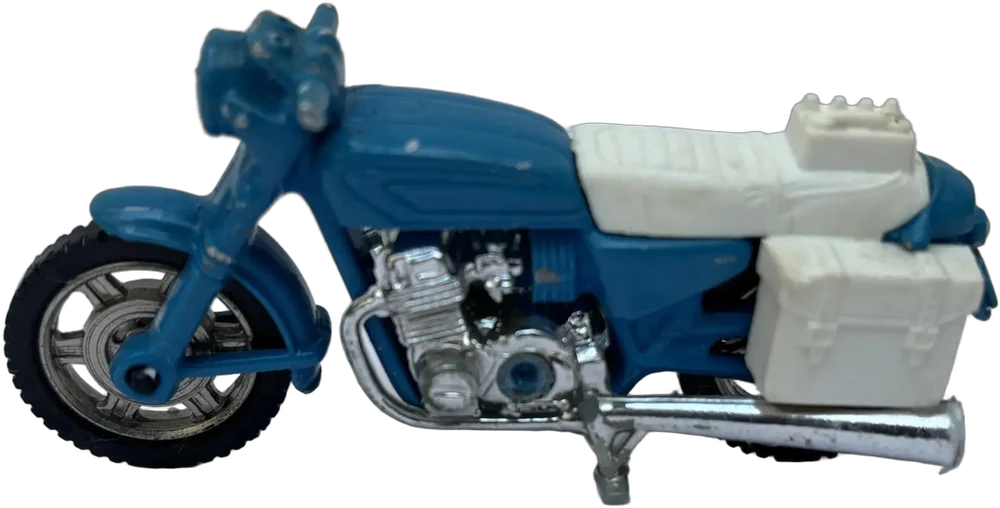 Vintage Moto Honda Policía Majorette Francia Azul Acero