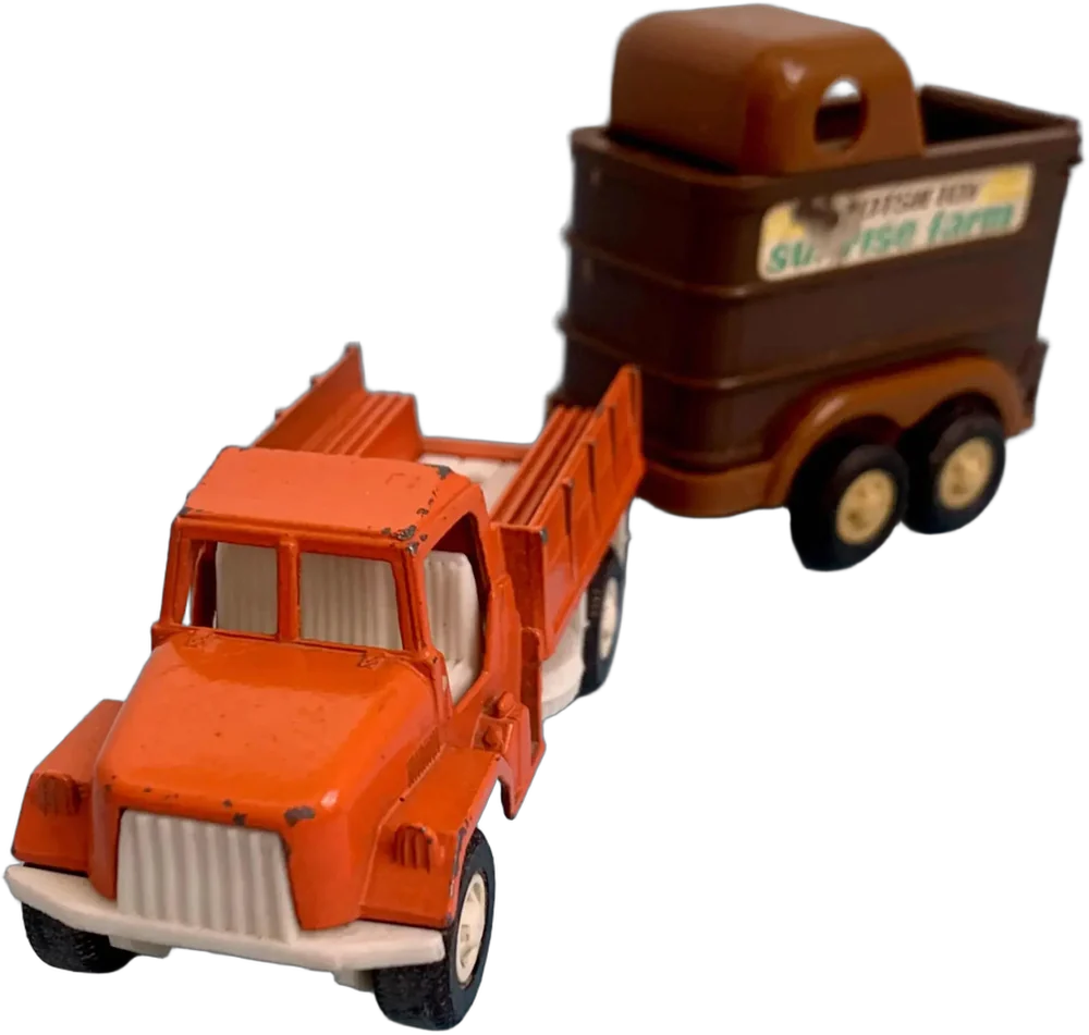 Camioncito Tootsietoy Con Remoque Vintage Naranja