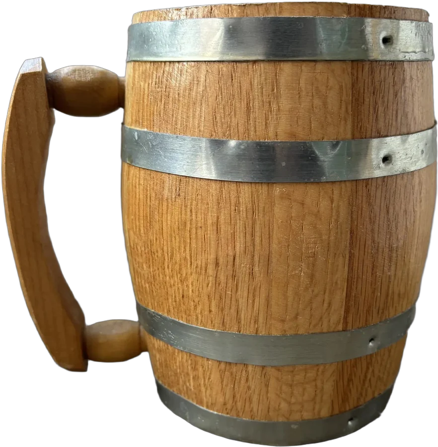 Vintage Tarro De Madera Barril Sin Interior De Aluminio Marrón Claro