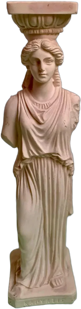 Vintage Estatua Mujer Acrópolis, Atenas Kapiatie Blanco