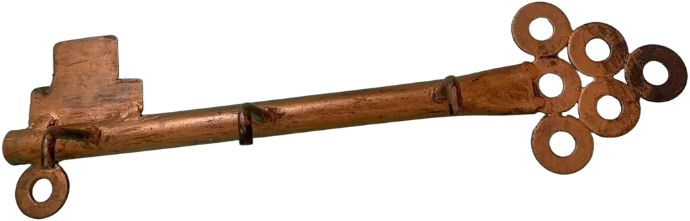 Vintage Perchero Forma Llave, Retro Dorado