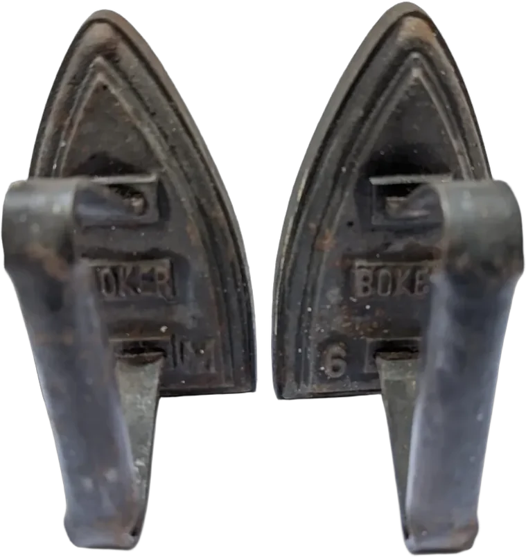 Antiguo Par De Planchas De Hierro Fundido Boker No. 6