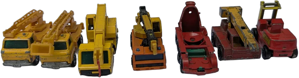 Lote De 7 Vehiculos Construccion Tomica Matchbox Majorette Amarillo