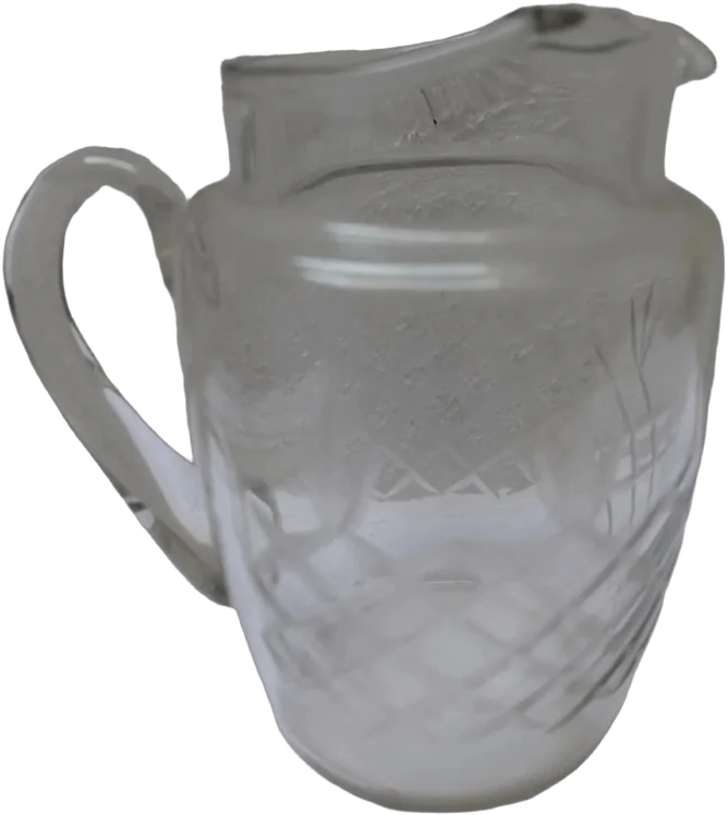 Antiguo Pichel O Jarra De Agua Con Guardahielo Agua