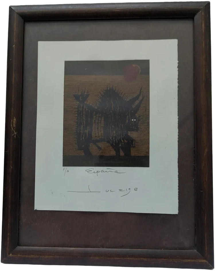 Antiguo Grabado Fernando Lucero España Prueba De Artista
