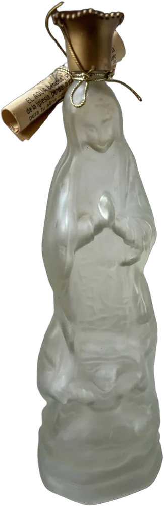 Botella De Agua Bendita Vidrio Virgen De Guadalupe