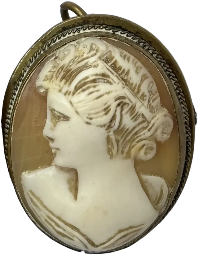 Antiguo Broche Camafeo Victoriano Siglo Xix Crema