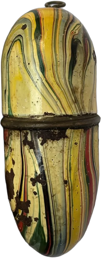 Antiguo Costurero De Viaje Pequeño Alemán Amarillo Usado Amarillo