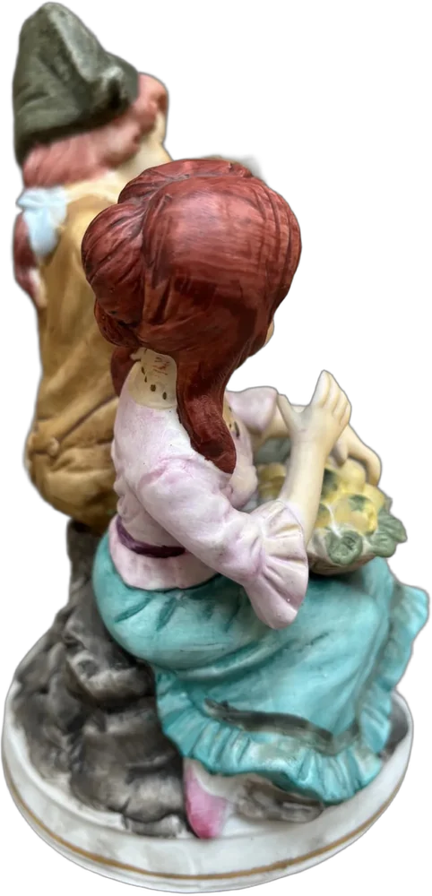 Figura Porcelana Niños Franceses De La Antigüedad Vintage Multicolor