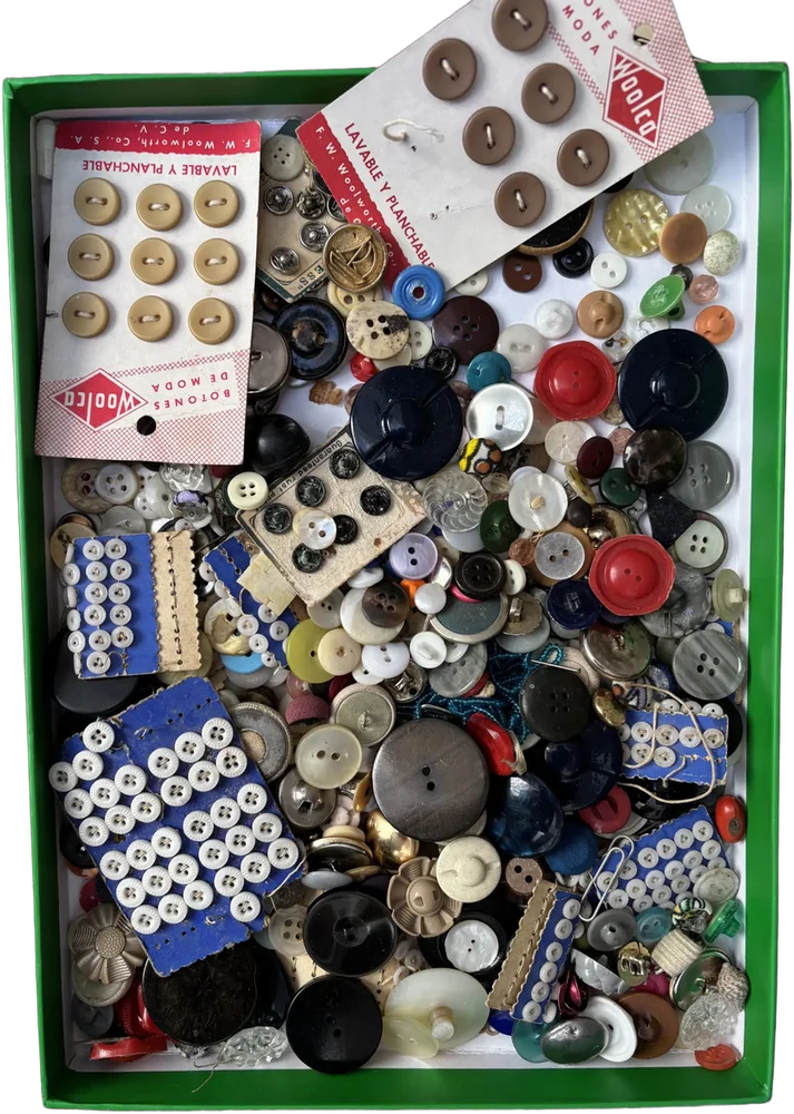 Colección De Botones Vintage Varios Estilos Y Tamaños Multicolor Geométrico