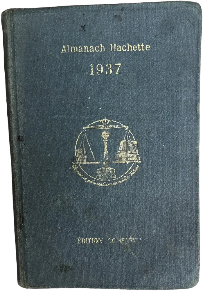 Libro Antiguo Almanaque Almanach Hachette De 1937 — imagen 1