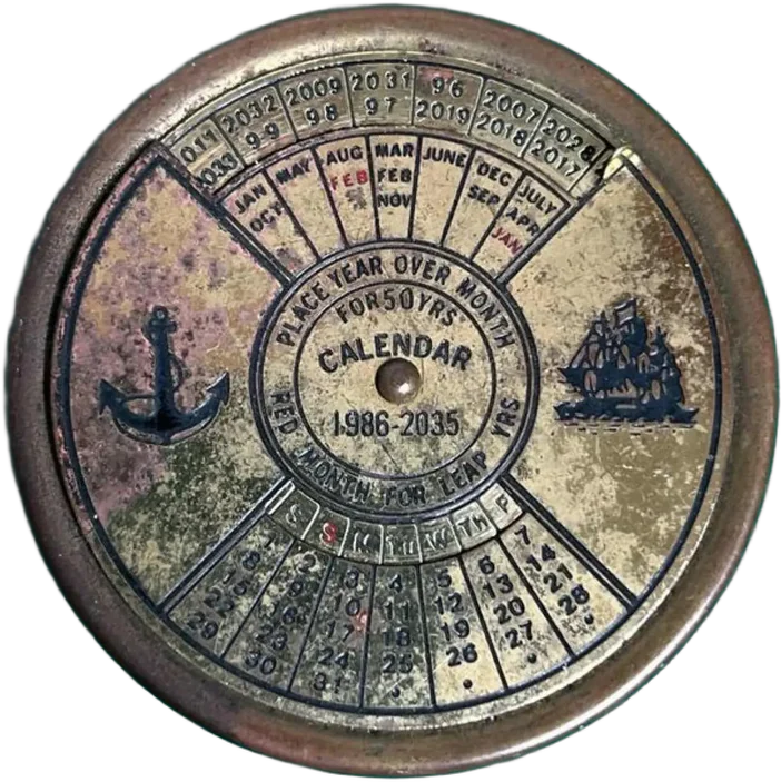 Vintage Calendario Para Barco