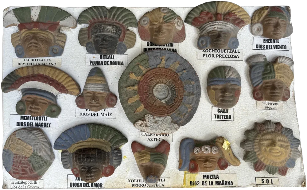 Vintage Artesanías Prehispánica Tarea Escolar Barro Multicolor