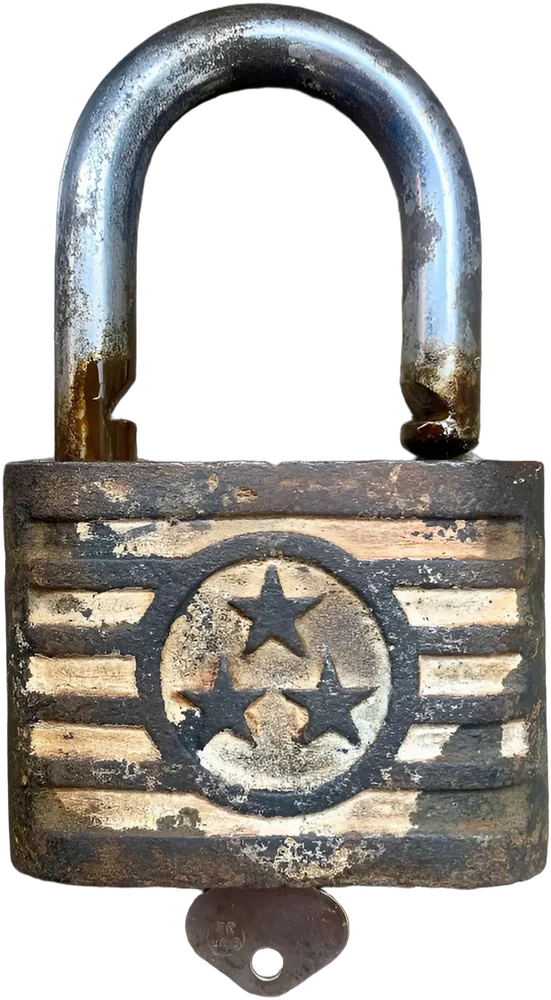 Candado Antiguo 3 Estrellas Negro