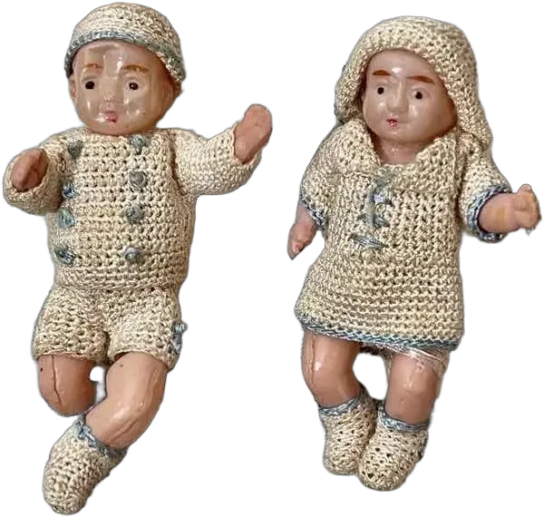 Antiguas Bebés Miniatura Ropa Tejida