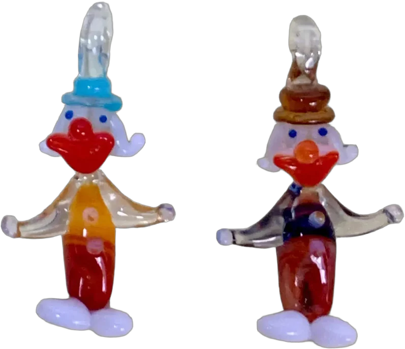 Vintage Miniaturas Payasos Vidrio Soplado Tipo Colgantes Rojo