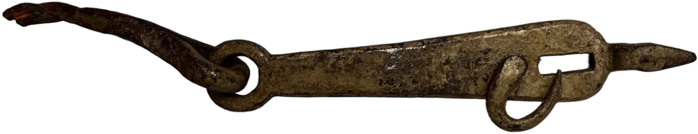 Antiguo Cerrojo O Aldaba Hierro Forjado Gris Oscuro — imagen 1