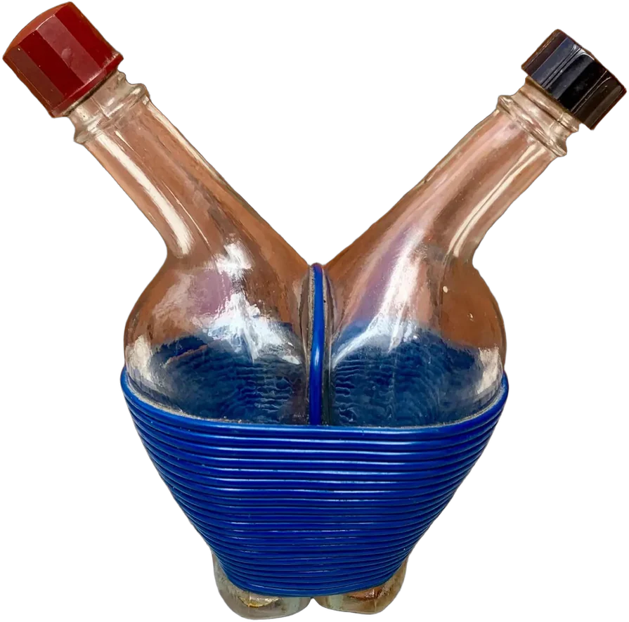 Vintage Vinagrera Y Aceitera, Botella Con Dos Bocas