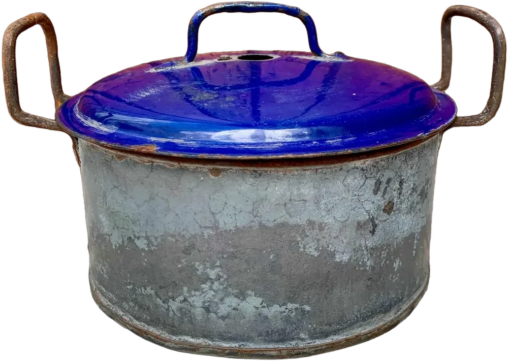 Antigua Olla De Campamento Pequeña