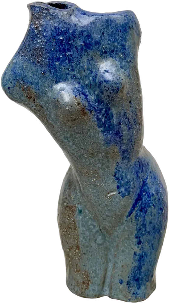 Escultura Torso Mujer Desnuda Azules Y Café T G Azul