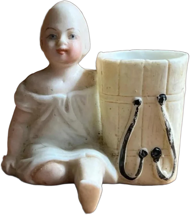 Antiguo Palillero Porcelana Biscuit — imagen 1