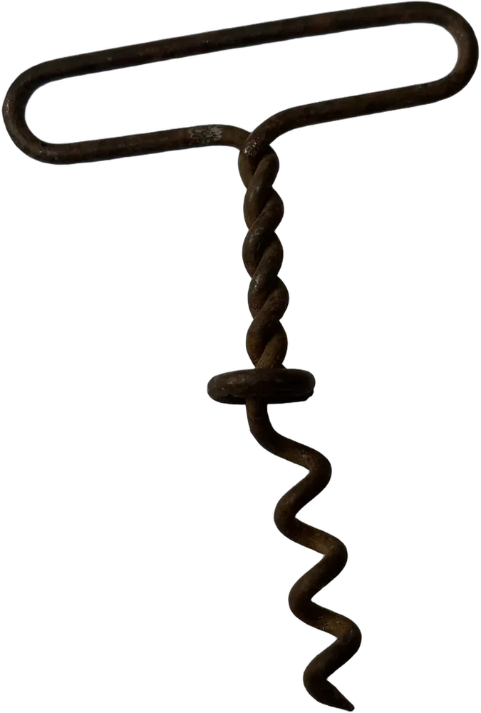 Antiguo Sacacorchos De Alambre Coleccionable Negro