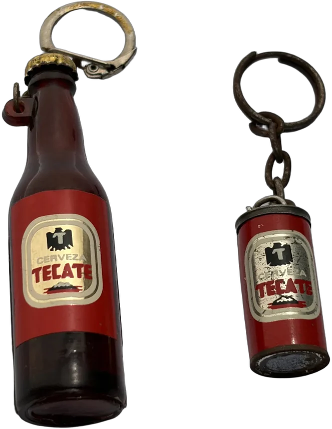 Vintage Dos Llaveros Coleccionables Tecate Rojo