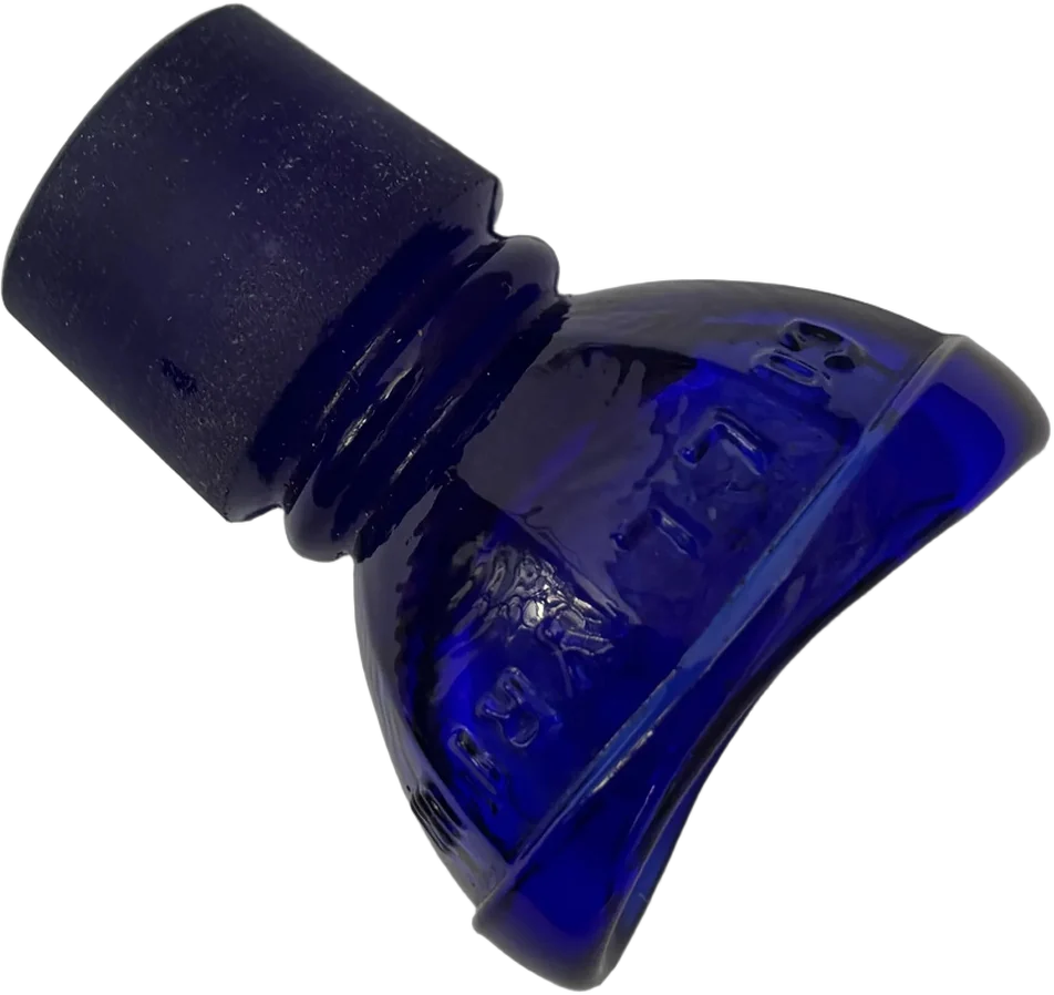 Antiguo Lava Ojos Vidrio Azul Collyrium Coleccionable Azul Cobalto