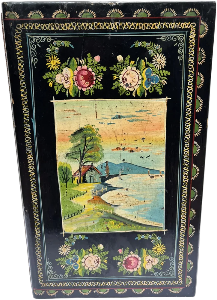 Antigua Caja De Maque O Laca Olinala 32x19x7 Cm — imagen 1