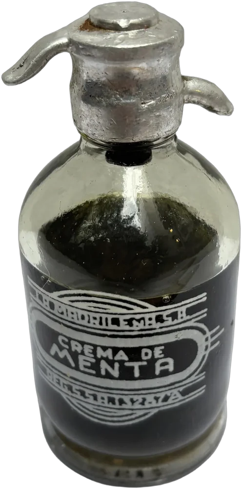 Antiguo Mini Sifón Coleccionable Crema Menta La Madrileña La Madrileña