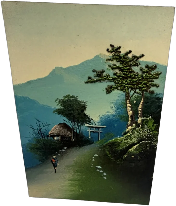 Antigua Postal Japonesa Pintada A Mano 1913