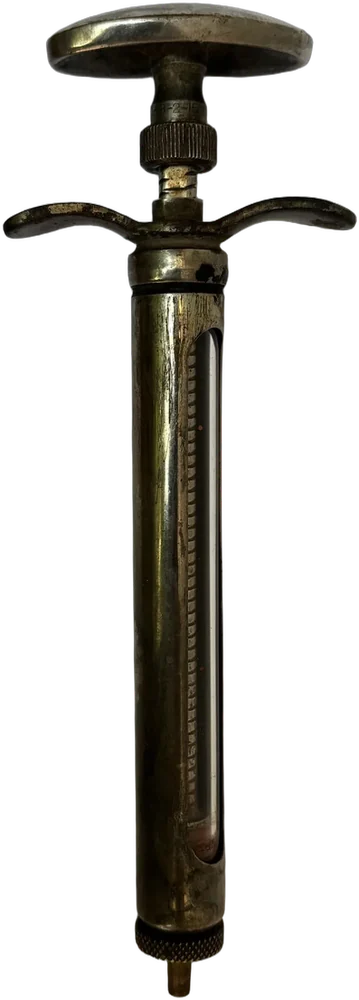 Jeringa Antigua Metálica 16 Cm